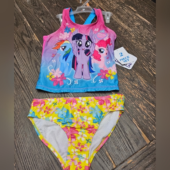 My Little Pony Girls Pink 2 Piece Tankini Swimsuit different sizes available - Picture 1 of 3